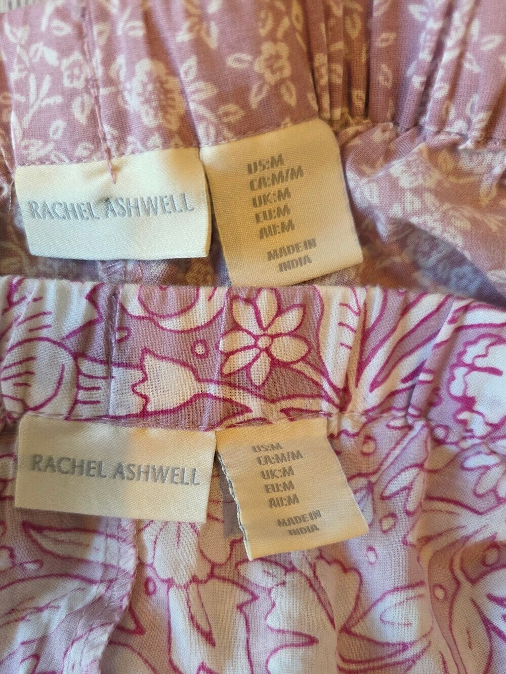 Rachel Ashwell Size Medium Lot of 2 Floral Ruffle 100% Cotton Lounge Shorts - Picture 5 of 8